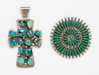 Appraisal: A Collection of Sterling Silver and Turquoise Jewelry dwts A