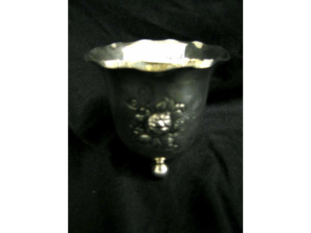 Appraisal: Sterling Silver Footed Beaker fancy floral hallmarked