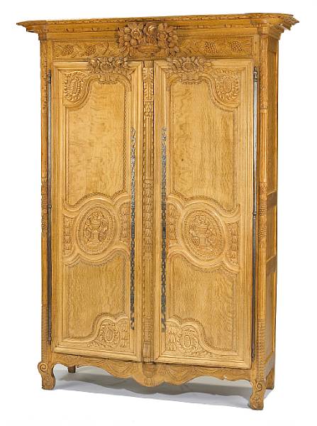 Appraisal: A Louis XVI bleached oak armoire late th century The