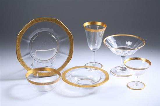 Appraisal: -PIECE GILT-RIMMED GLASS DESSERT SERVICE Assembled pieces including eleven plates