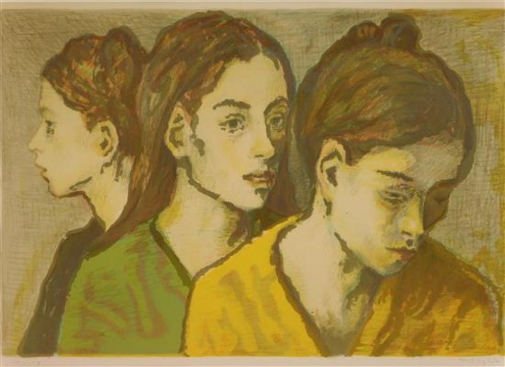 Appraisal: Moses Soyer American - color lithograph three women depicted from