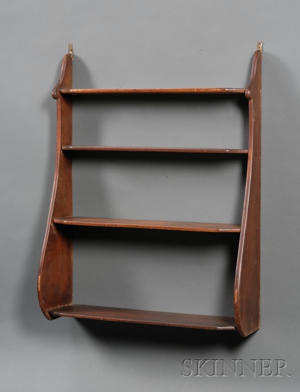 Appraisal: Mahogany Whale-End Shelf America late th century with four shaped