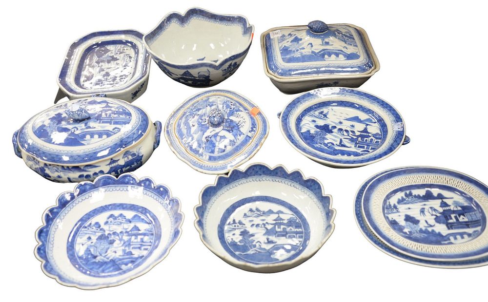 Appraisal: Ten Piece Lot of Canton to include covered vegetable dishes