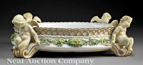 Appraisal: A Minton Polychrome and Gilt-Decorated Porcelain Center Bowl central oak