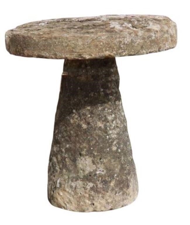 Appraisal: English staddle stone of overall mushroom form with removable top