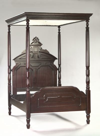 Appraisal: American Renaissance Revival Walnut Tester Bed third quarter th century