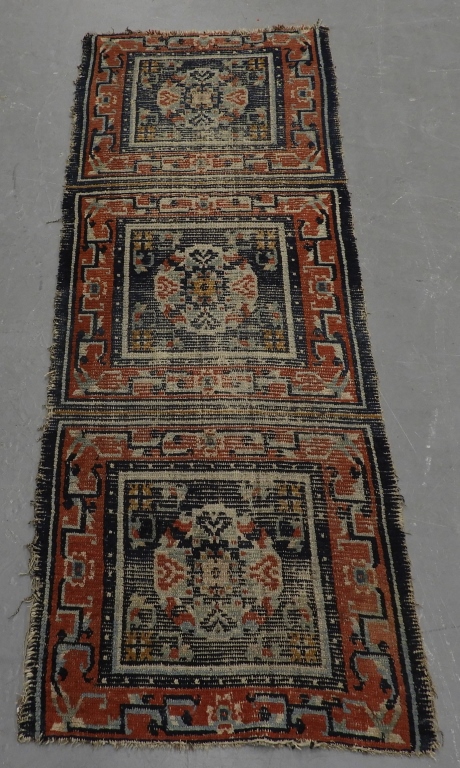 Appraisal: C CHINESE WOOL GEOMETRIC CARPET RUG RUNNER China Circa Triple