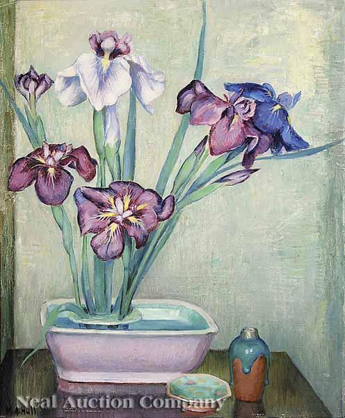 Appraisal: Marie Atkinson Hull American Mississippi - Japanese Iris oil on