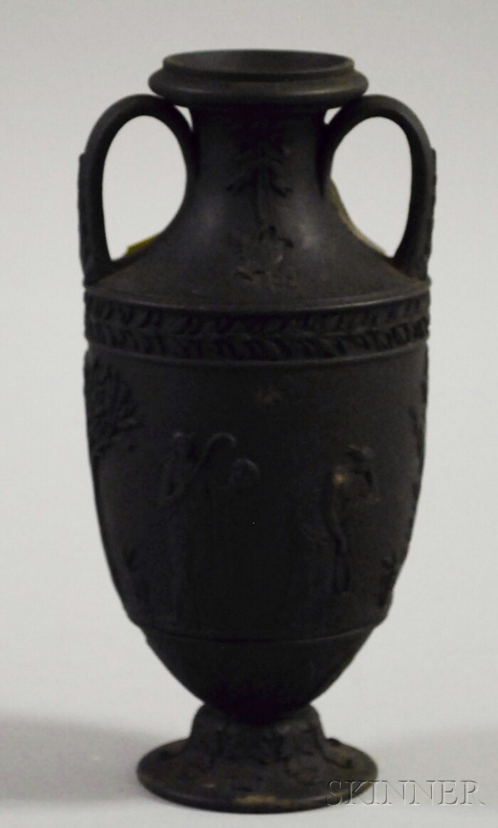 Appraisal: Wedgwood Black Basalt Vase ht in