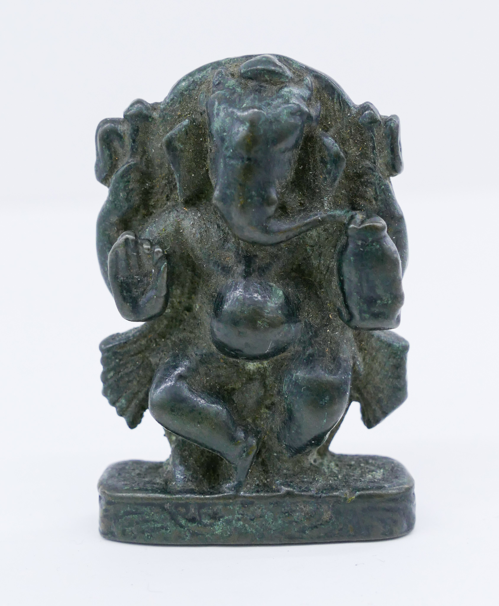 Appraisal: Indian th Cent Ganesh Bronze Amulet ''x '' Heavy bronze