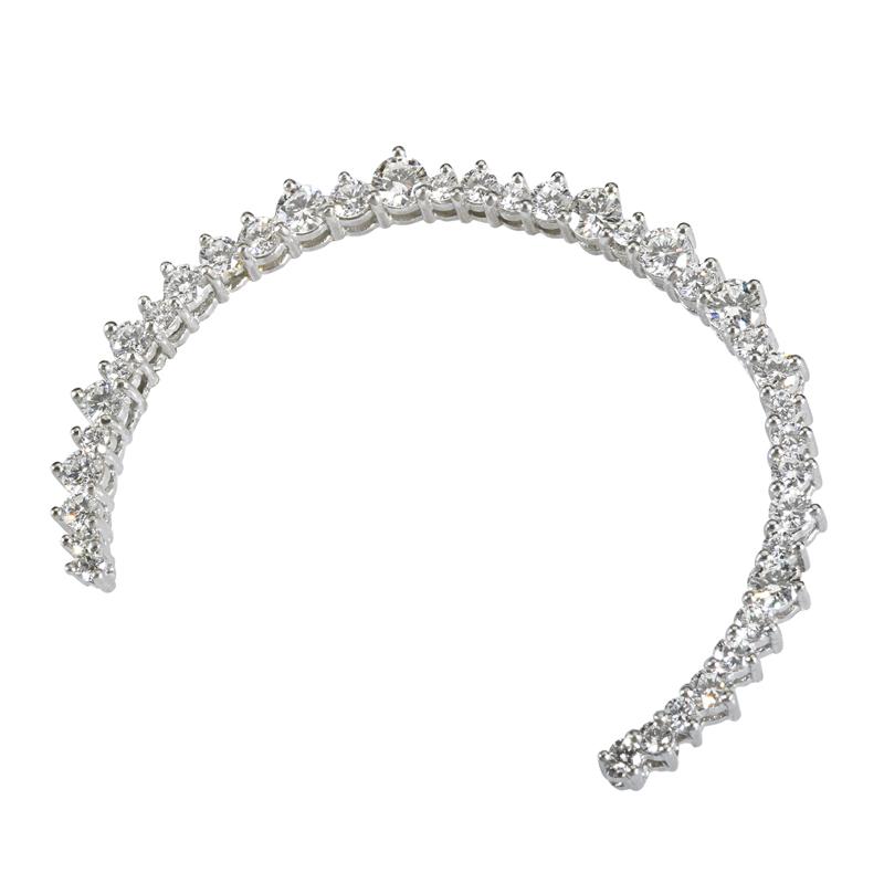 Appraisal: ANGELA CUMMINGS DIAMOND PLATINUM CRESCENT BROOCH Condition Report Not Tiffany