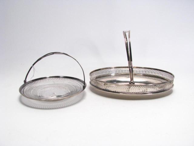 Appraisal: Two sterling silver reticulated baskets including basket with hinged handle