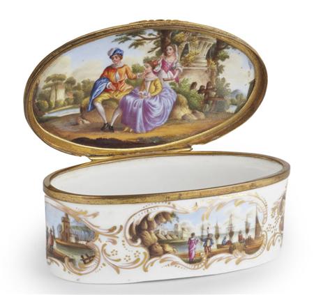 Appraisal: CONTINENTAL ENAMEL BOX TH CENTURY the hinged lid and sides