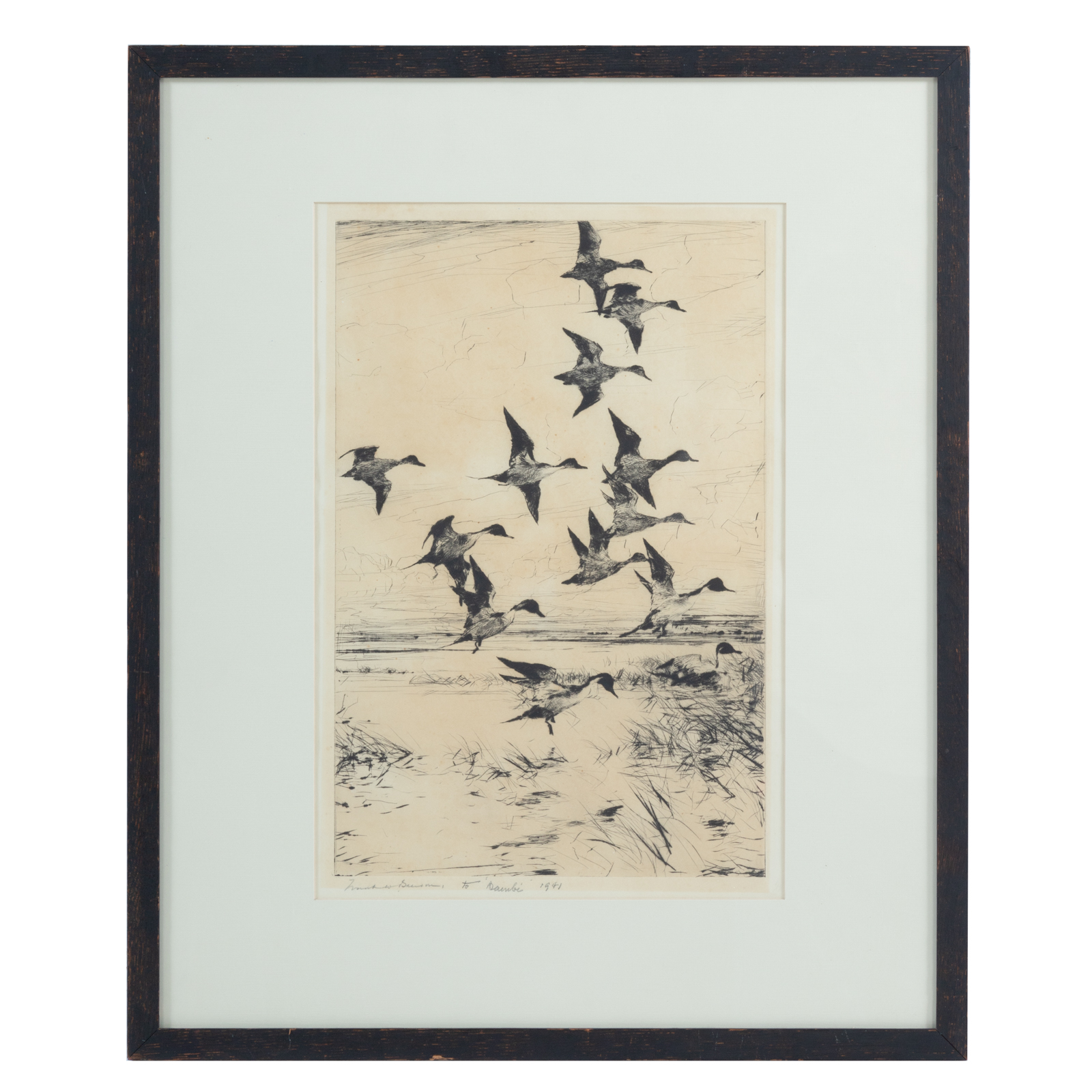 Appraisal: FRANK WESTON BENSON PINTAILS PASSING DRYPOINT American - Drypoint signed