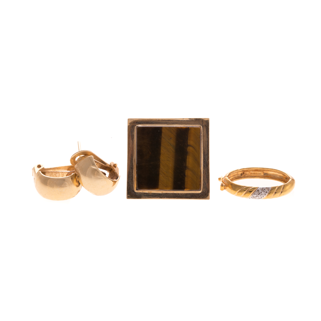 Appraisal: A Collection of K Gold Jewelry K yellow gold half