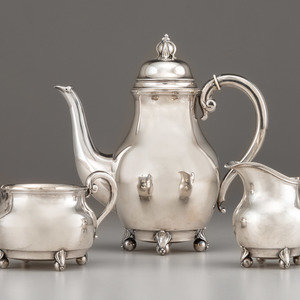 Appraisal: Grann Laglye Danish Early th Century Three-Piece Coffee Service silver