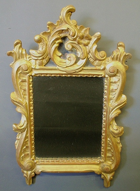 Appraisal: - Italian carved gilt wood mirror h x w -