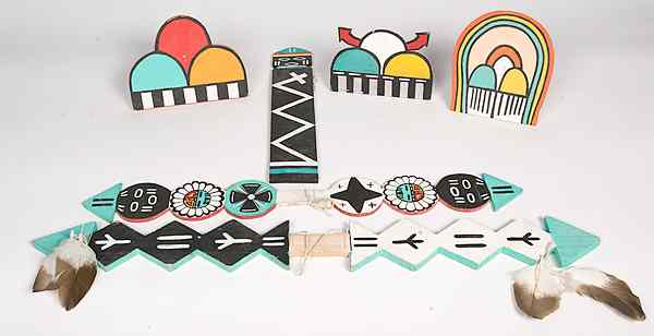 Appraisal: Hopi Painted Dance Wands lot of sizes range from in