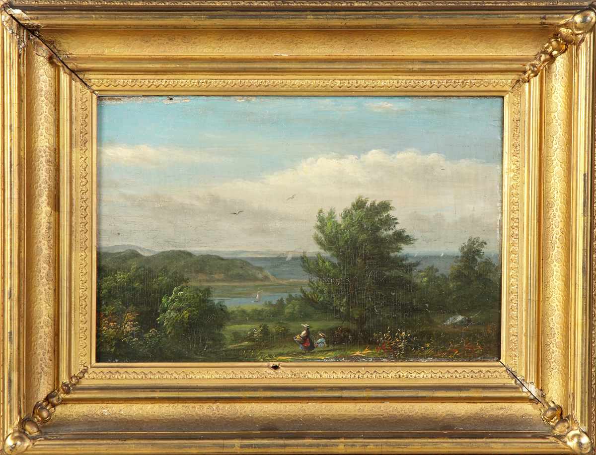 Appraisal: Hudson River School painting of a lake scene th cent