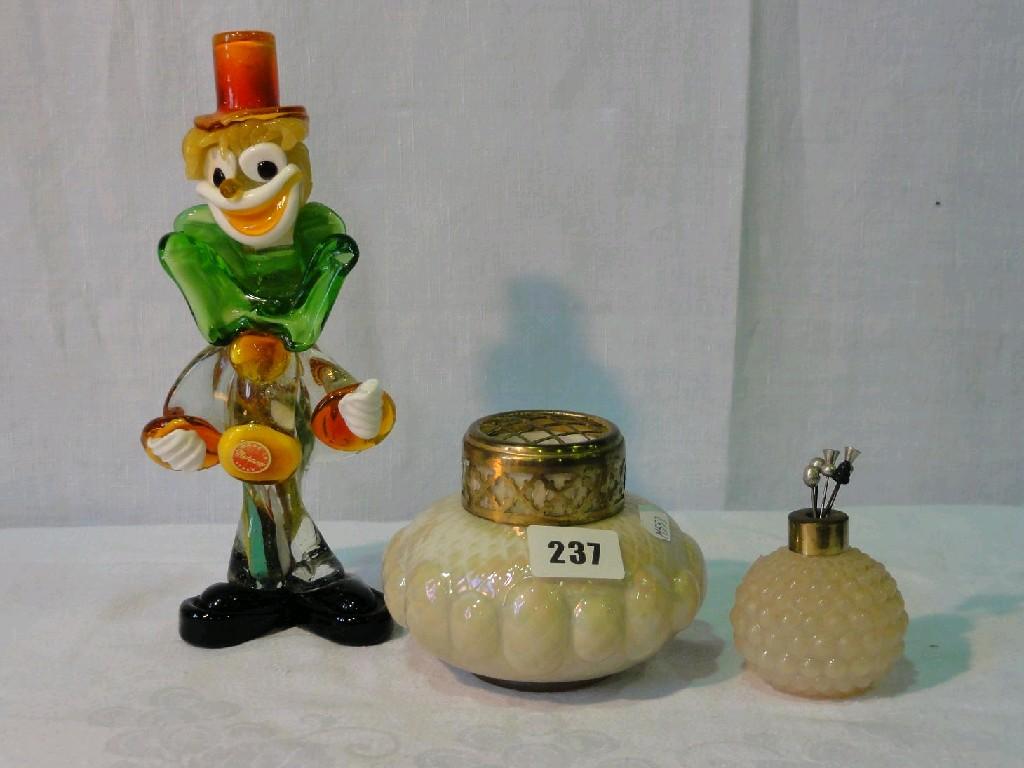 Appraisal: A Murano glass model of a clown together with an