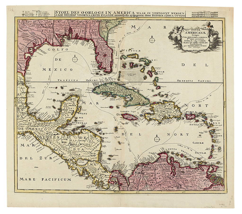 Appraisal: OTTENS JOSHUA REINIER Insulae Americanae Nempe Cuba Hispaniola Jamaica Pto