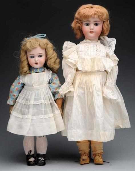 Appraisal: Lot of German Bisque Dolls Both with bisque socket heads