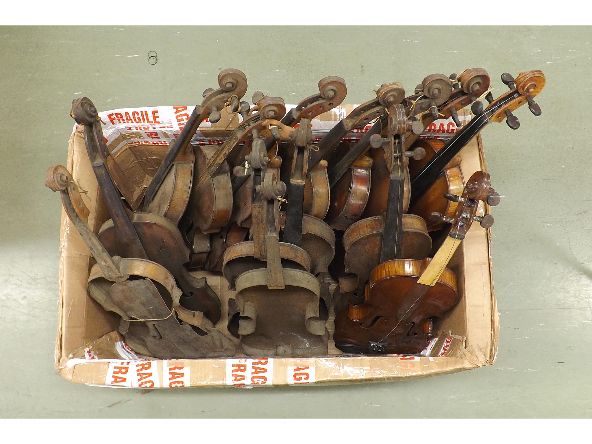 Appraisal: Quantity of interesting old violins mostly in need of extensive