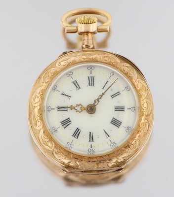 Appraisal: A Ladies' Open Face Pocket Watch Yellow gold open face