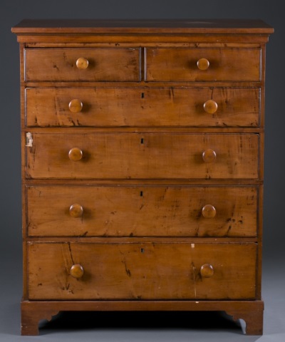 Appraisal: Late th c Country Chest of Drawers Maple with pine