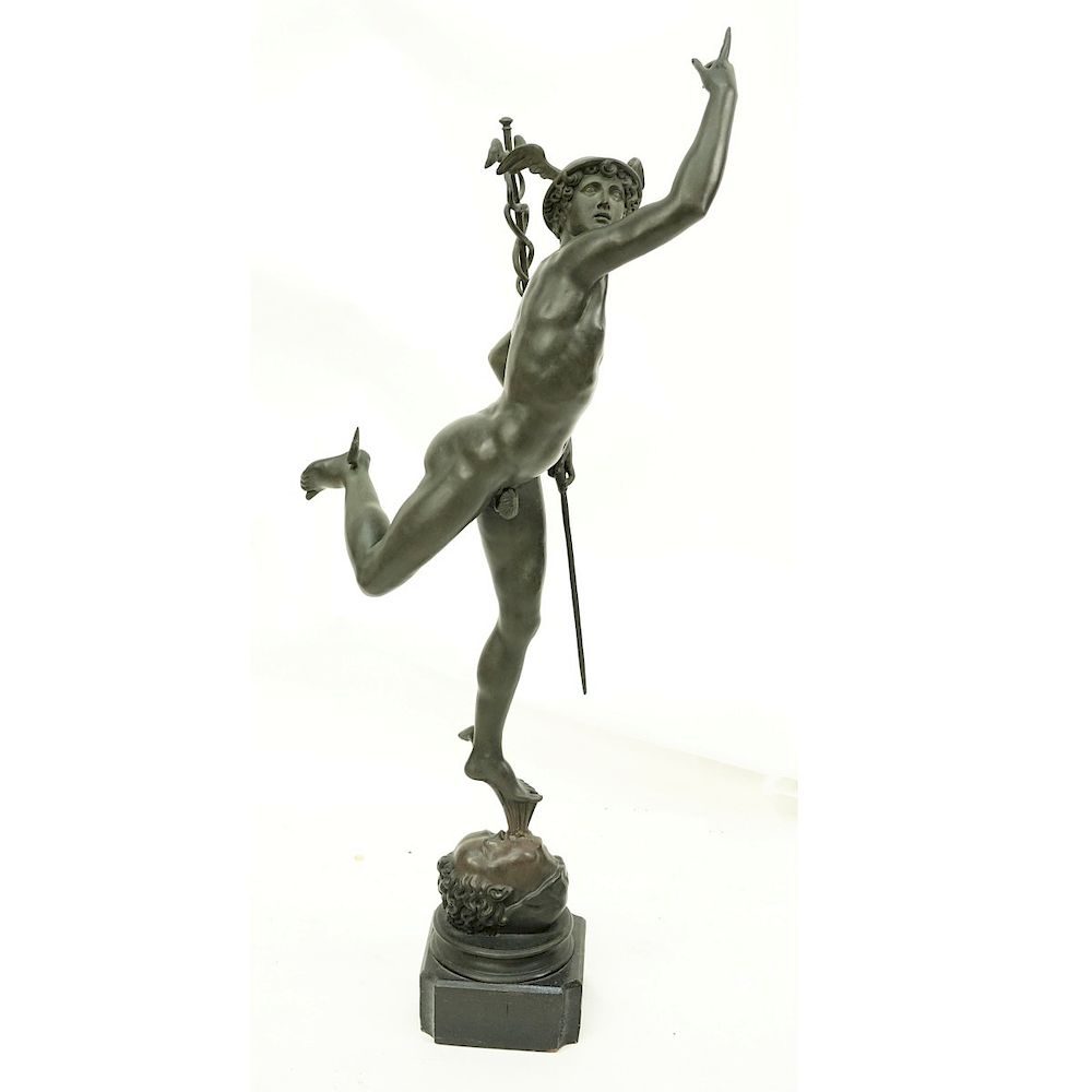 Appraisal: After Giovanni Bologna Bronze Sculpture Mercury After Giovanni Bologna Italian