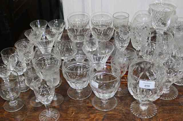 Appraisal: A QUANTITY OF MISCELLANEOUS GLASSWARE to include sherry glasses wine