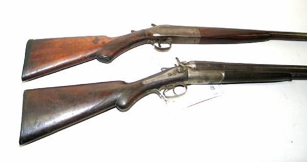 Appraisal: A lot of two Damascus barreled shotguns Including a side-by-side