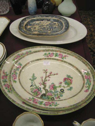 Appraisal: Ironstone Platters two India tree blue willow white