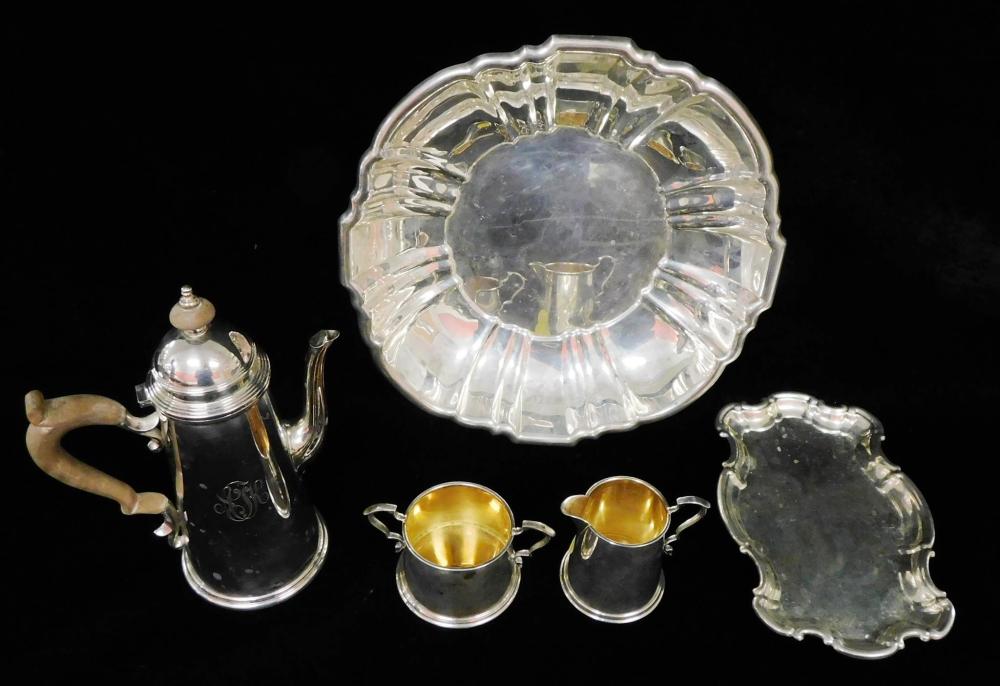 Appraisal: STERLING Redlich Poole etc five pieces of sterling silver servingware