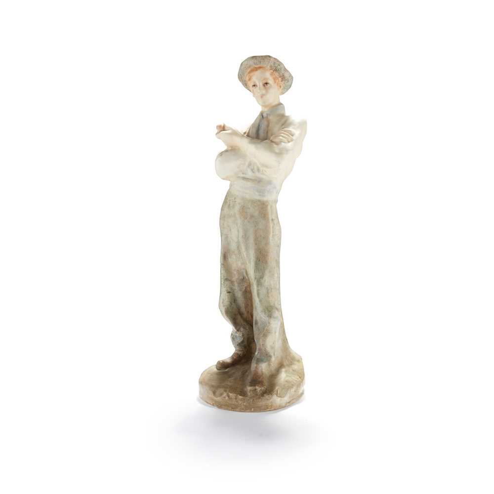 Appraisal: AGNES DE FRUMERIE - AND EDMOND LACHENAL - FIGURE glazed