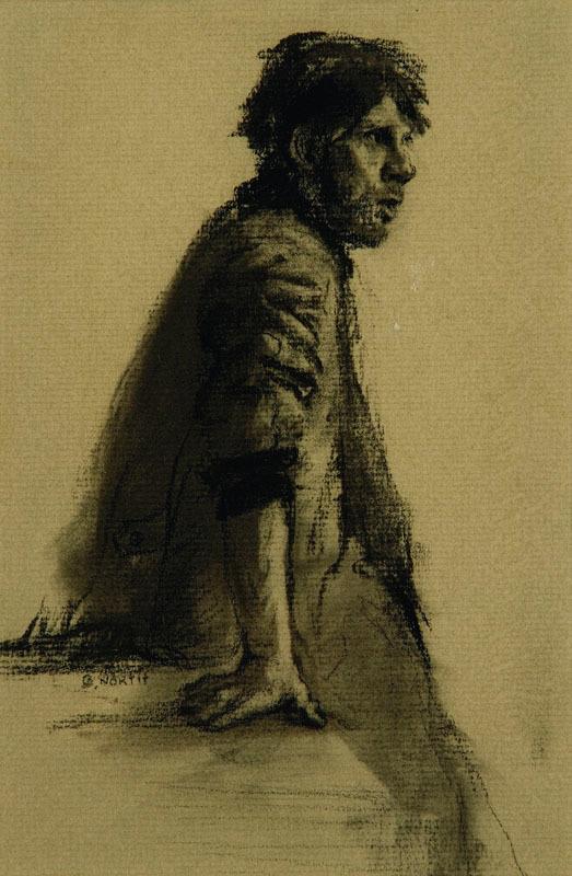 Appraisal: Bruce North b Study of a man CharcoalSigned B North