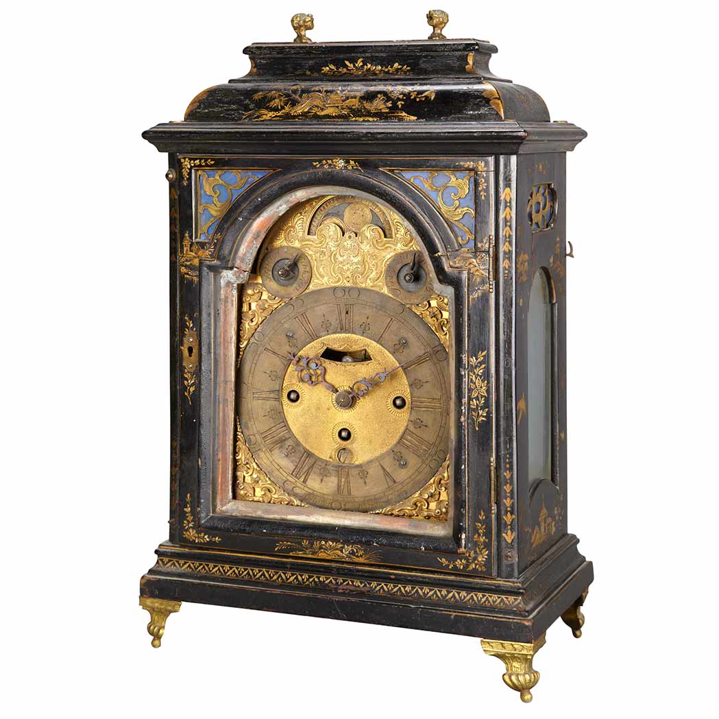 Appraisal: Anglo Dutch Japanned Bracket Clock th Century and later The