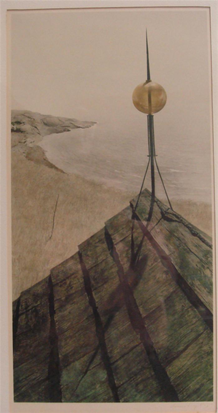 Appraisal: Andrew Wyeth American b Northern Point signed colored print faint