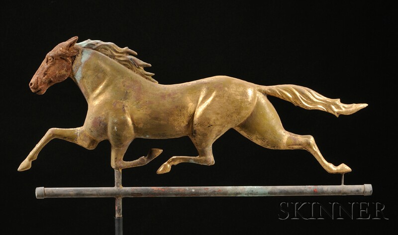 Appraisal: Large Molded Copper Running Horse Weather Vane late th century