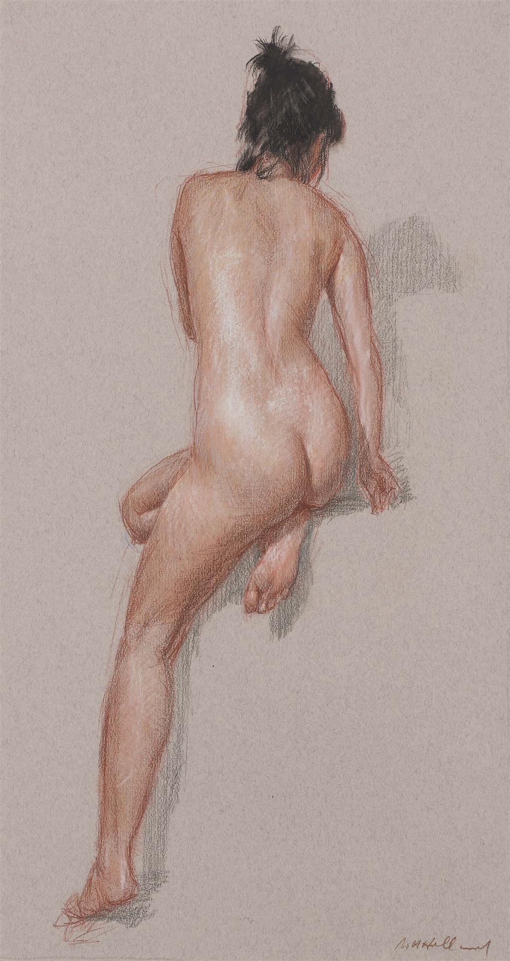 Appraisal: HARRY HOLLAND SCOTTISH B STANDING FIGURE Signed pastel on paper