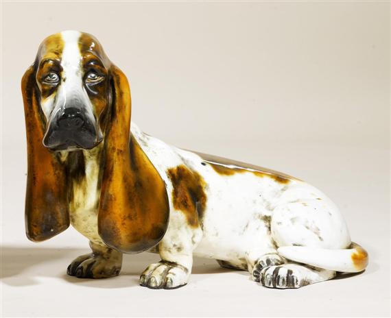 Appraisal: CERAMIC BASSET HOUND th century H cm