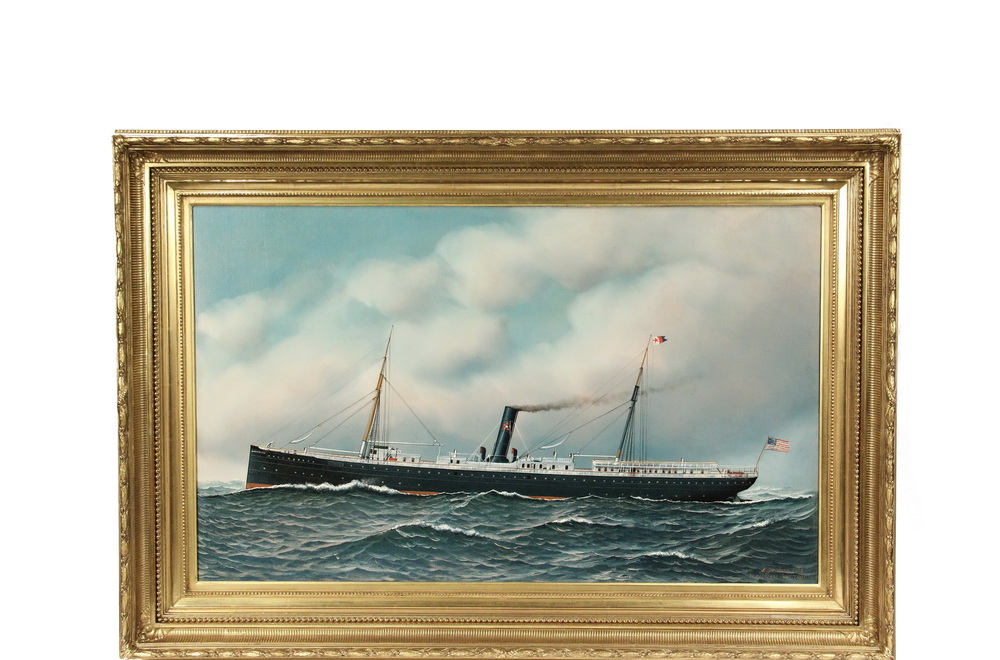 Appraisal: ANTONIO NICOLO GASPARO JACOBSEN NY NJ - - Ship Portrait