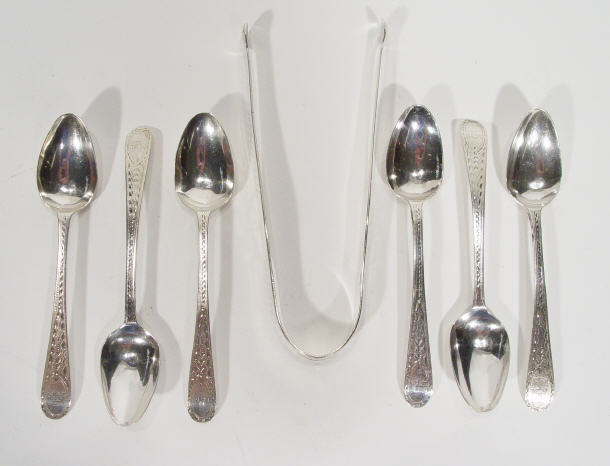 Appraisal: Set of six late th Century silver teaspoons and a