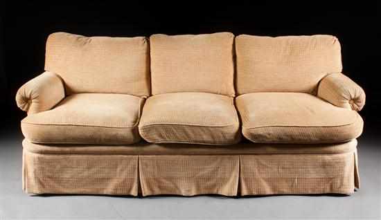 Appraisal: Edward Ferrell Ltd upholstered three-cushion sofa in H in W