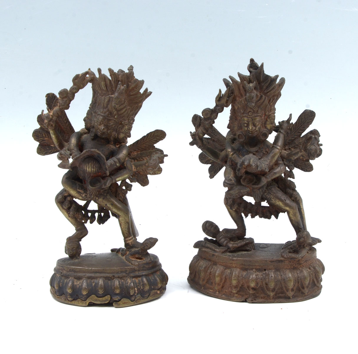 Appraisal: BRONZE HINDU DEITIES - Bronze Hindu deities with consorts Both