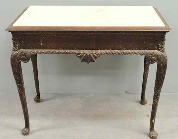 Appraisal: Queen Anne style mahogany mixing table with a Corian top