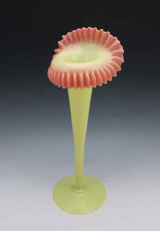 Appraisal: MT WASHINGTON BURMESE JACK IN THE PULPIT VASE '' tall