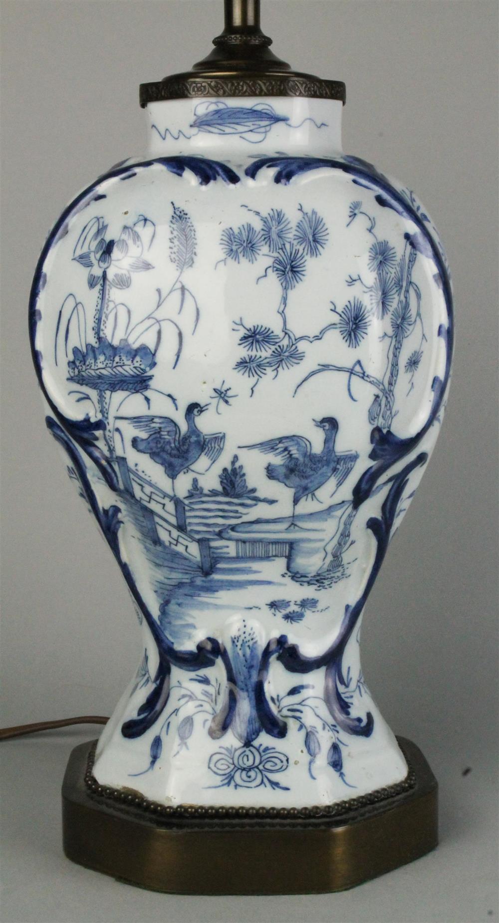 Appraisal: DUTCH DELFT BLUE AND WHITE MOLDED BALUSTER VASE th C