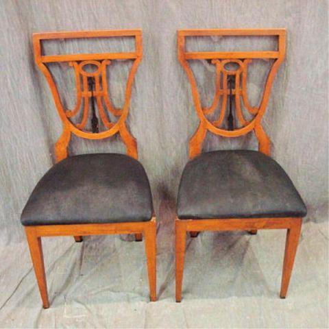 Appraisal: Pair of Italian Neoclassical Style Chairs Very decorative and nice