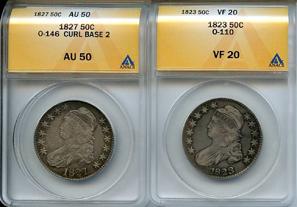 Appraisal: Bust Half Dollars C O- VF ANACS C O- Curl